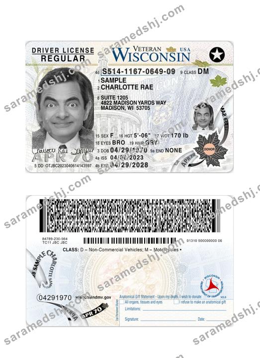 USA Wisconsin driving license 2023-present